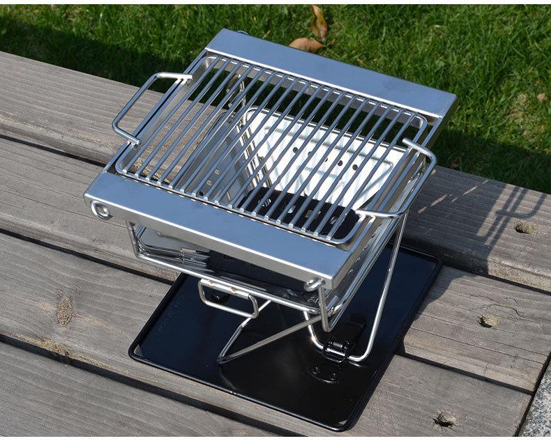 Portable Stainless Steel Folding BBQ Grill & Fire Pit for Outdoor Camping