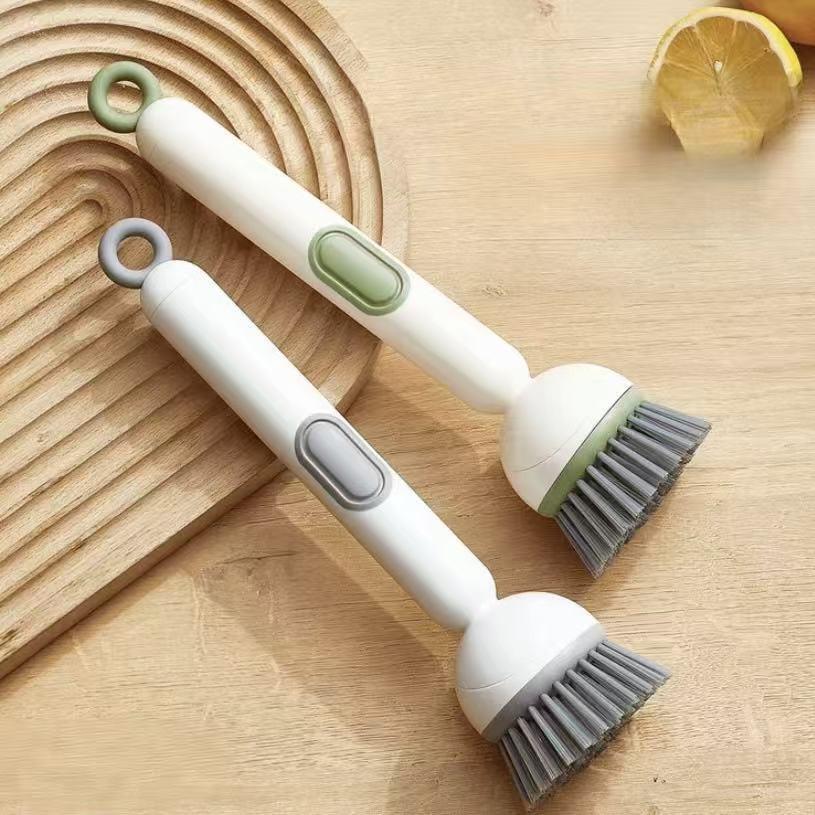 Long-Handle Rotating Pot Brush - Multi-Functional, Oil-Repellent, Kitchen Cleaning Brush Medium Size