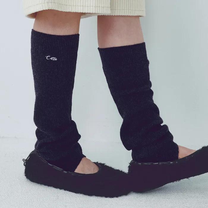 Logo Stitch 2-Way Leg Warmer_CTA937(Black)