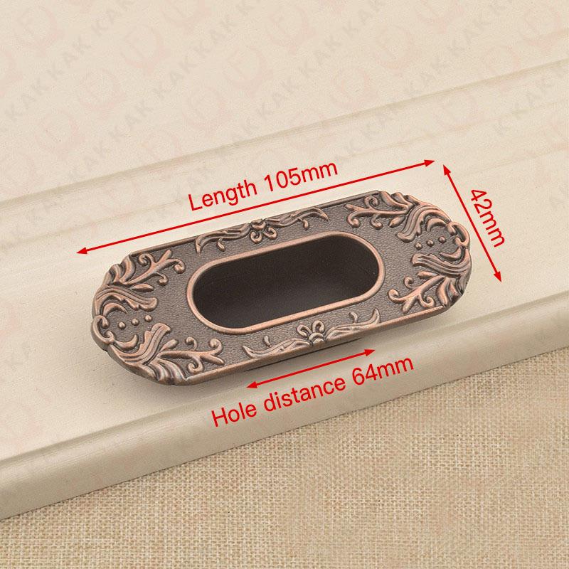 KAK Hidden Door Handles Zinc Alloy Tatami Recessed Pull Sliding Door Handles Bedroom Cabinet Handle Furniture Handle Hardware