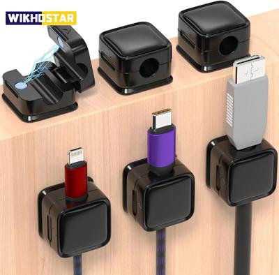 3/6 STK magnetische Kabelclips, Kabel glatt, verstellbarer Kabelhalter unter dem Schreibtisch, Kabelmanagement, Drahthalter, Kabel-Organizer-Halter