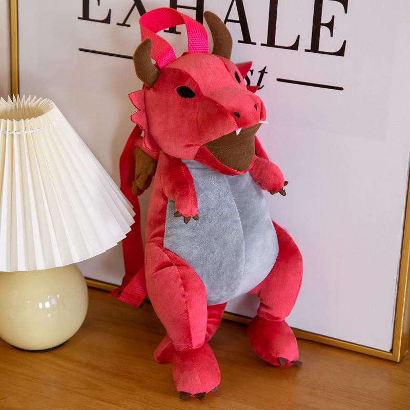 

Plush Dinosaur Backpack & Soothing Cloth Doll for Girls 40cm (0.2kg) красный