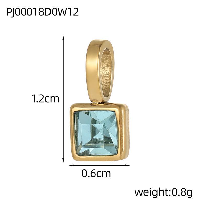 

CARLIDANA Dainty Women Birthday Gift Custom Necklace Stainless Steel Crystal Zircon Square 12 Birthstone Pendant Necklace
