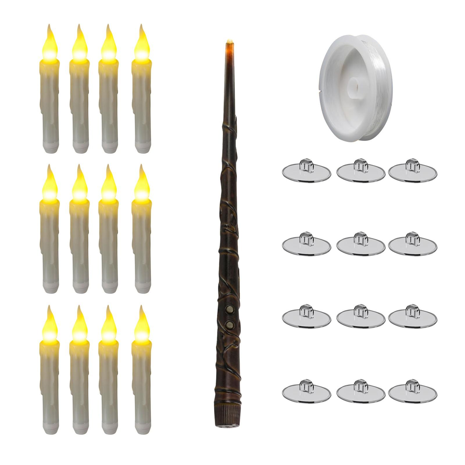 

Плавающие свечи с дистанционным управлением, 12 шт., светодиодные беспламенные мерцающие конические свечи, теплый белый цвет One Size белый