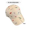 Kawaii Embroidery Baseball Cap for Women Aesthetic Food & Wine Pattern Soft Cotton Adjustable Dad Hat Summer Outdoor Sunshade Cap