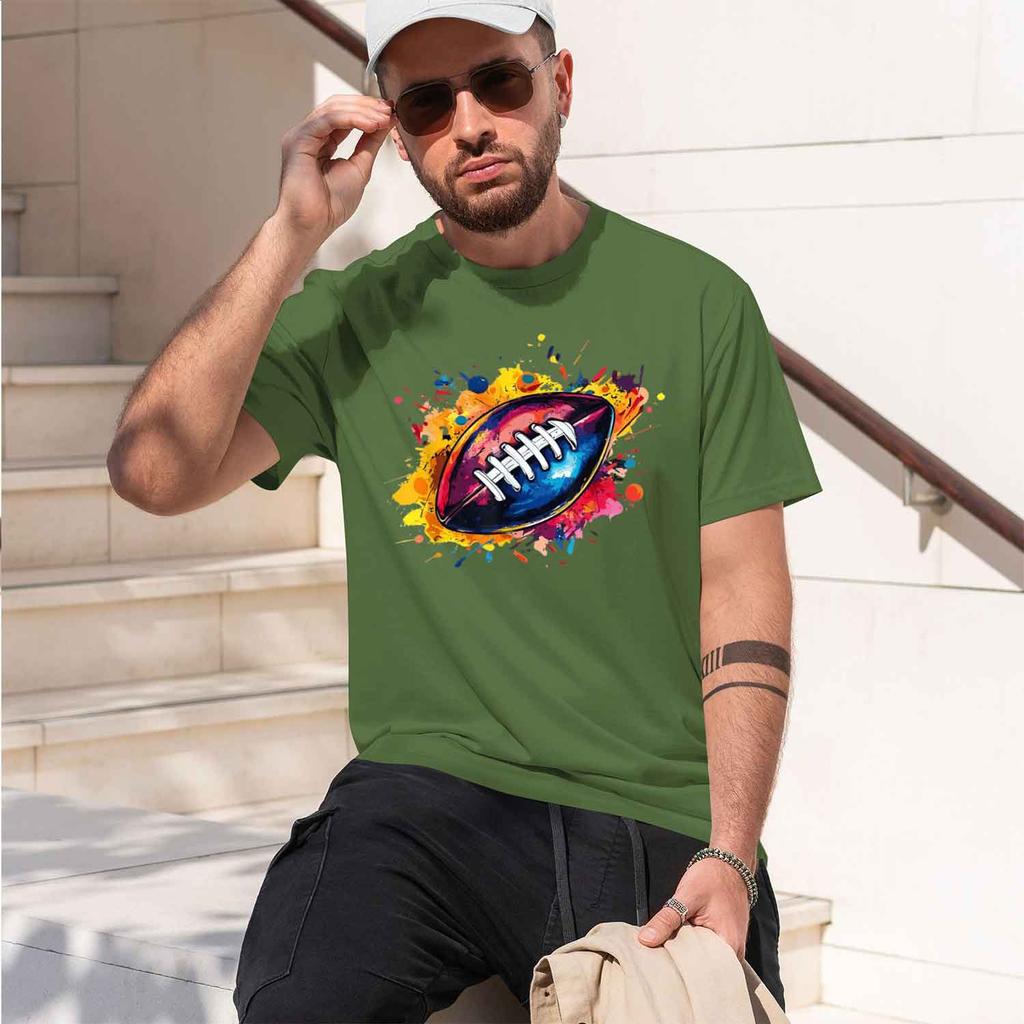 Football Game Day Player And Fan Graph Tshirt Summer Shortsved Breathable Sweatwking Versatile Trendy Tshirt 2026 New Model