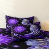 3 Pieces Purple Celestial Sun Moon Goddess Duvet Cover Set, Star Butterfly Floral Printed Bedding, Multiple Sizes Available