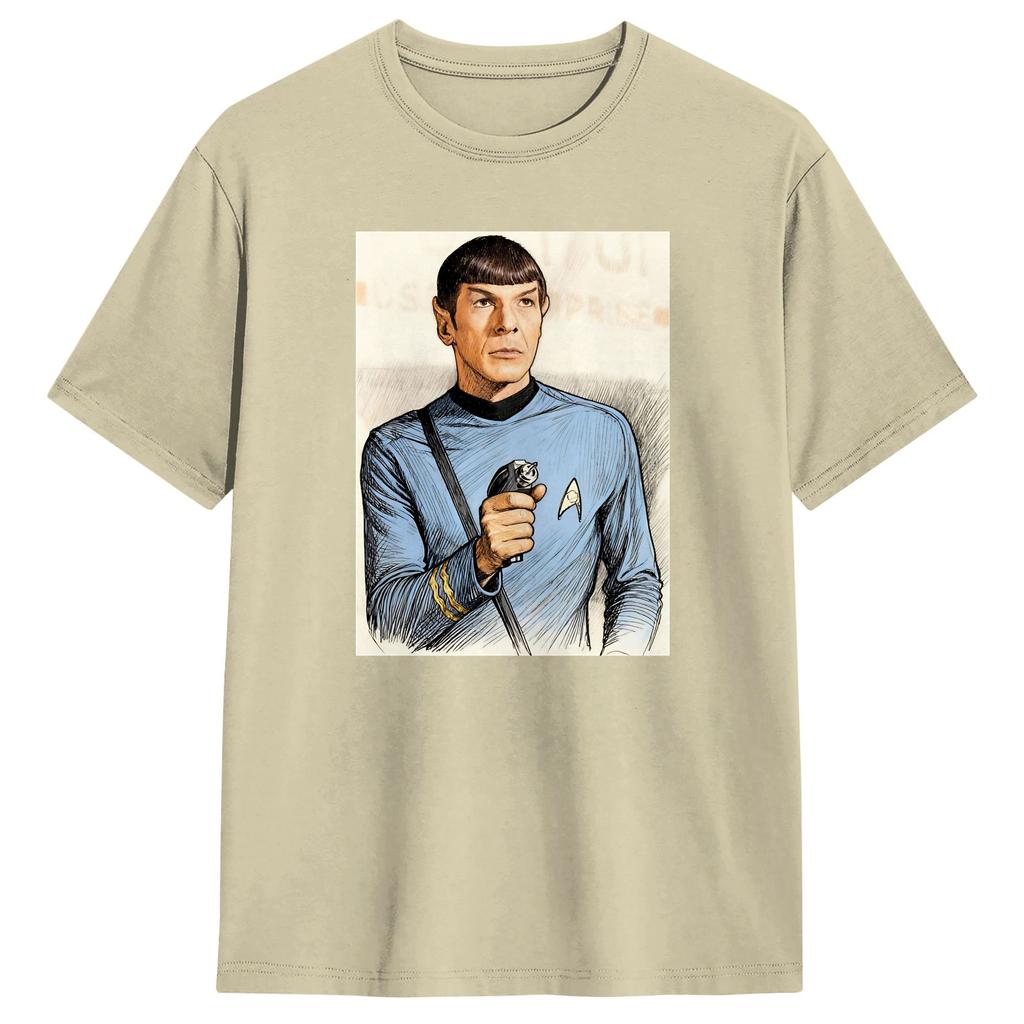 Mr Spock Stars Treks T Shirt Summer Leisure T Shirts Mens Cotton Crew Neck Oversized Top Tees Short Sleeve Y2K Funny Tshirt