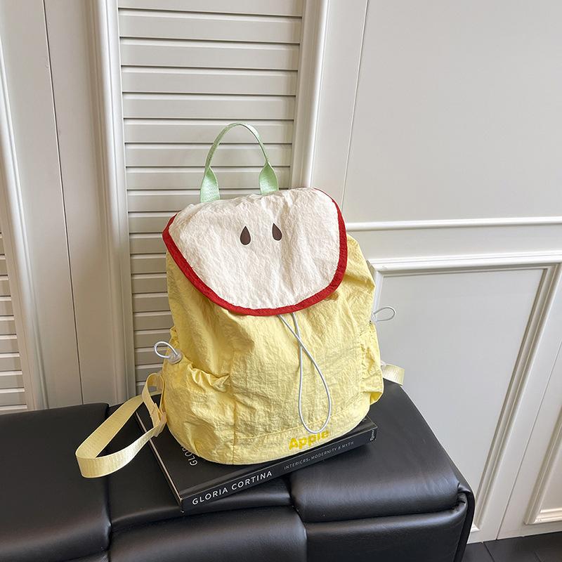 Women Backpack Preppy Style Versatile Commuting Backpacks Student Travel Casual Sports Color Clashing Drawstring Nylon Bag