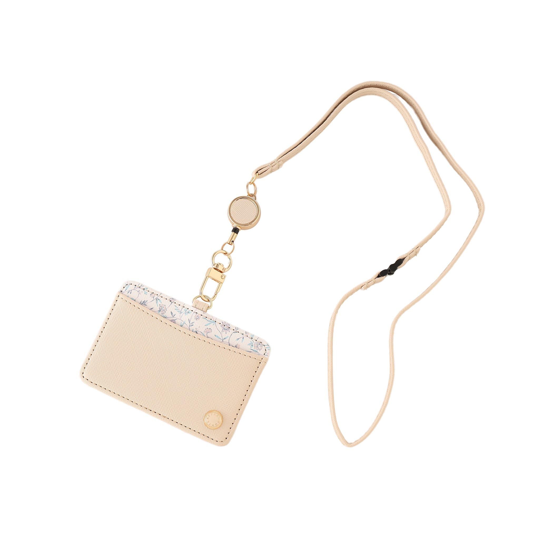 Afternoon Tea Living JT38 Flower Print ID Case with Cord Reel, Pink