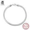 ORSA JEWELS 100% 925 Sterling Silver Italian Snake Chain Bracelet for Women Men Handmade 3mm Snake Chain Fashion Jewelry SB100