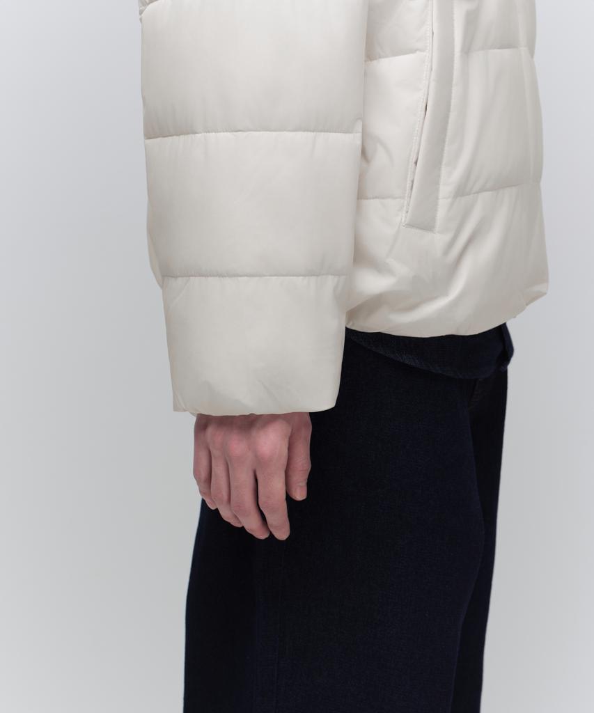 Musinsa Standard Daily Puffer Collarless Padded Jacket [Dusty Cream]