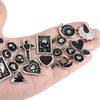 6pcs Punk Dark Black Stainless Steel Enamel Charms For Jewelry Making Supplies Sun Heart Cross Ocean Animal Pendant DIY Pendants