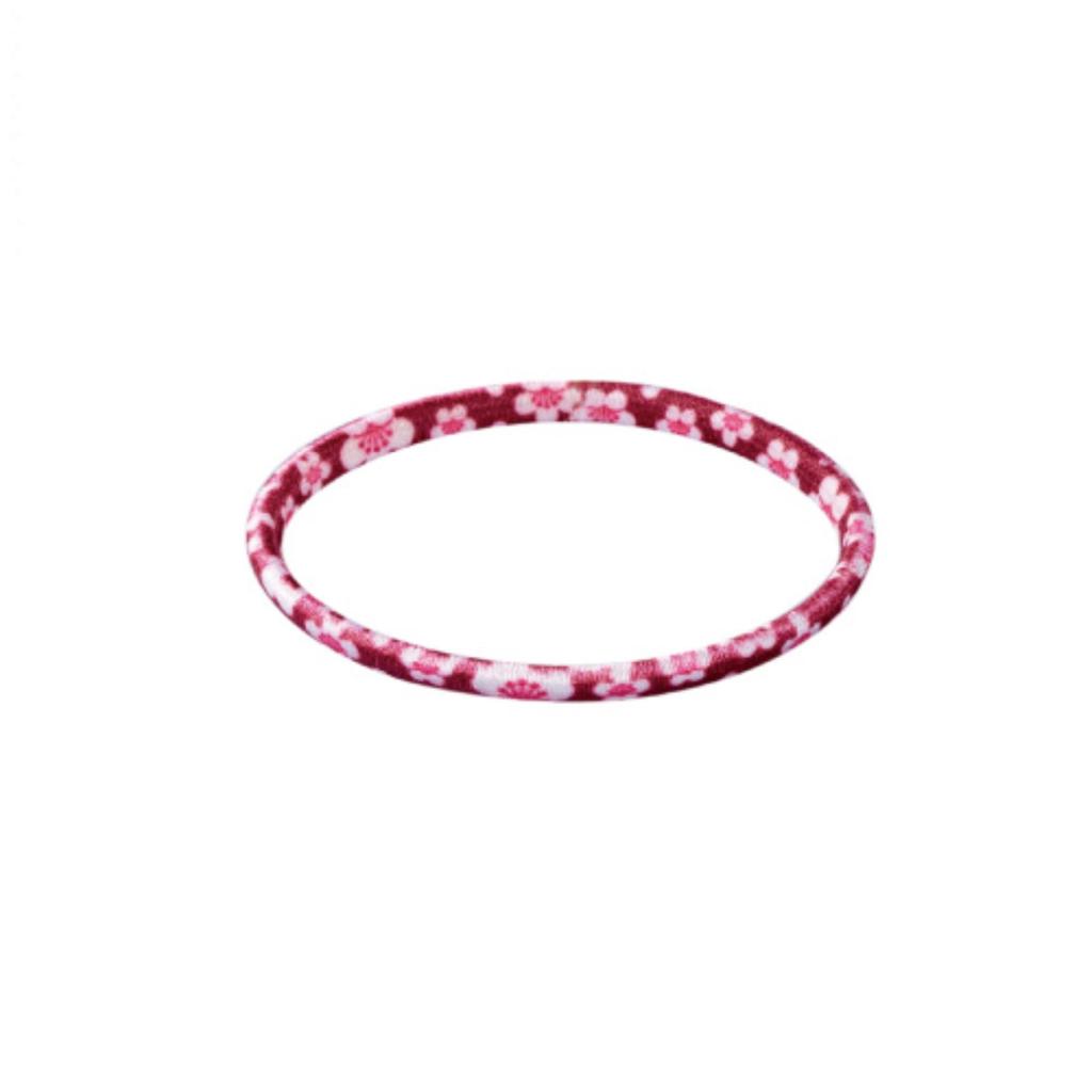 Noren Hair Tie, Hair Elastic, Ring Hair Tie (Plum Blossom - Red) Made In Japan, Hair Accessory, Hair Arrangement, Japanese Style, Simple, Durable,