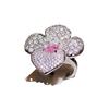Deluxe Full Diamond Rich Flower Square Chamfered Imitation Pink Ice Flower Cut High Carbon Diamond Ring