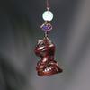 Hand Carved Wooden Chinese Zodiac Snake Pendant Cute Cartoon Snake Lucky Charm Keychain Car Rearview Mirror Bag Hanging Ornament