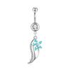 14G Blue Series Stainless Steel Belly Button Ring - Simple, Fashionable, Sexy, Japanese & Korean Style