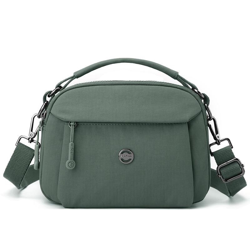 

Женская наплечная сумка многослойная легкая нейлоновая сумка темно-зеленого