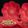 1Pcs Snack Fruit Toast Red Tray Wedding Banquet Chinese Traditional Plate Durable Xi Tray