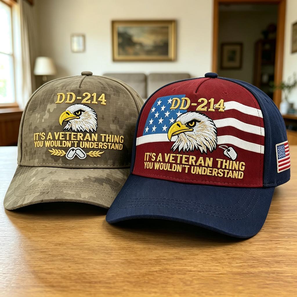 Dd-214 Veteran Eagle Trucker Hat American Flag Embroidered It'S A Veteran Thing Adjustable Patriotic Baseball Cap For Men Adults