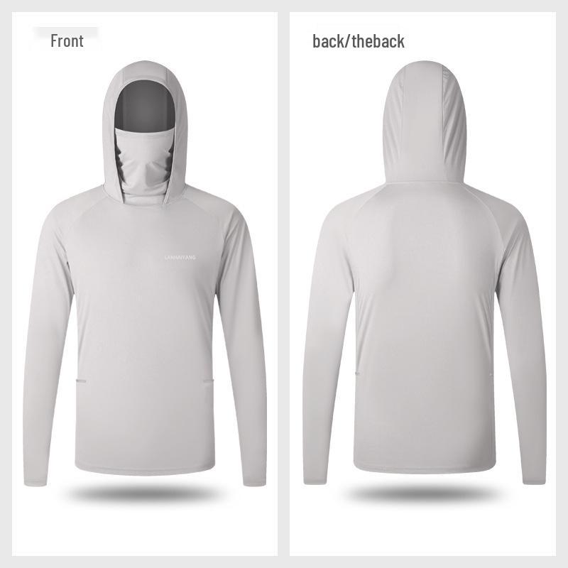 Men's Summer Breathable Camouflage Hooded Long Sleeve Sun Protection Fishing Shirt
