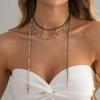 Bohemian Mixed Color Beaded Layered Necklace for Women Pearl Tassel Long Lariat Y-Shaped Choker Beach Vacation Party Jewelry