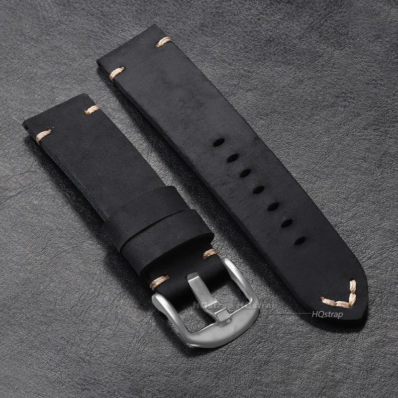 

Genuine Leather Watchband Bracelet for Panerai PAM111 441 Vintage Matte Watch Strap for Women Men 20mm 22mm 24mm 26mm Wrist Band 20mm&no logo
