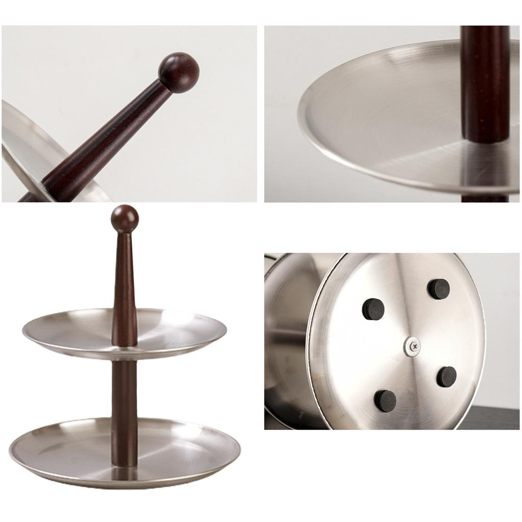 Round Metal Dessert and Fruits Tray Modern Stainless Steel Candy Fruit Display Holders for Home and Event Decoration