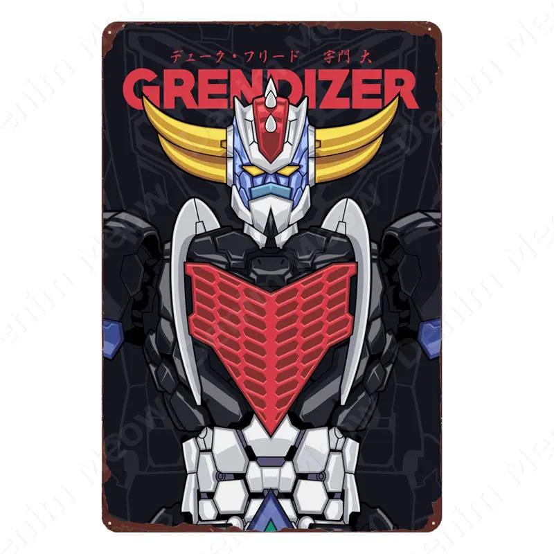 Sci-Fi Animation Blechschild Vintage Anime Roboter Cartoon Filmposter Man Cave Wandplatte Schilder Dekor Shabby Garage Blechschilder