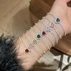 European Style Ladies Heart Pendant Bracelet With Cubic Zirconia For Gift And Office Wear