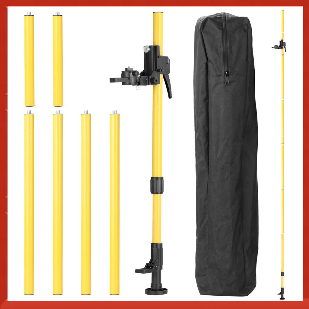 Max 4.2m Height Adjustable Line Leveler Stand Bar Telescopic Bracket 1/4'' Thread Lift Extend Holder for Laser Level Bracket Set