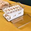2-stufiger automatischer rollender Eierhalter Platzsparender rollender Eierspender Aufbewahrungsbox für frische Eier für Küchen Kühlschrank