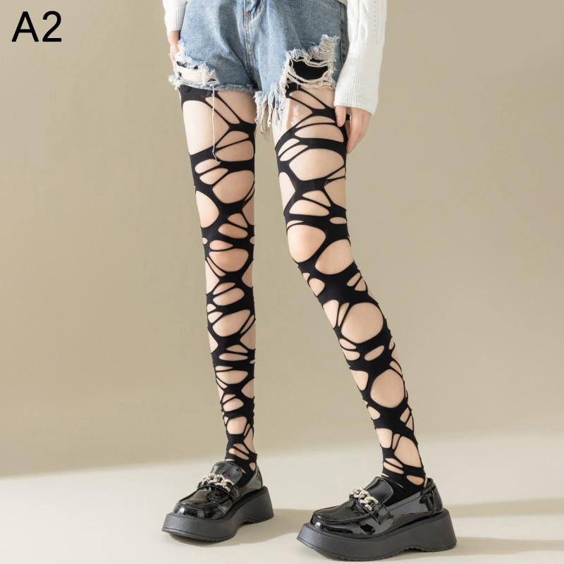 

Y2K Женщины Готы Панк Сексуальные Ножи Режущие Повреждения Леггинсы Колготки Чулки Выдалбливают Узор Колготки Сетчатые Носки as the picture