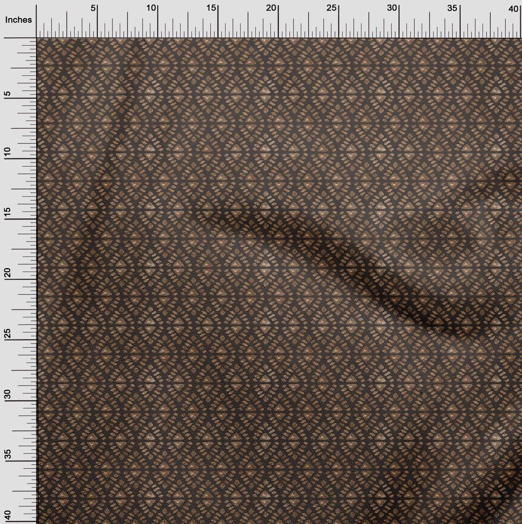 oneOone Cotton Flex Brown Fabric Asian Batik Geometric Quilting Supplies Print Sewing Fabric By The Yard 40 Inch