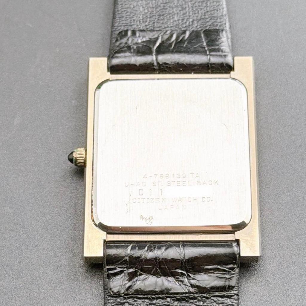 Used [Rare/Beautiful Item] Old Citizen Tank Exceed Black Quartz Men's Watch
