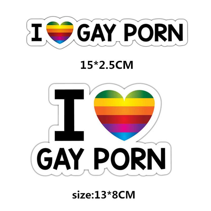 Car Bumper Sticker I Love Gay Porn Funny Bicycle Stickers Autocycle Exterior Decoration Accessory Car Sticker