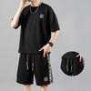 Chinese-style Casual Suit, Men's Summer Thin Sporty Short-sleeved T-shirt, Loose Five-inch Pants, Men's Two-piece Set