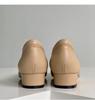 Luxuriöse Handgefertigte Damen-Flats aus Echtem Lammleder - Farbblock-Design mit Quadratischer Spitze und Mittlerem Klobigen Absatz