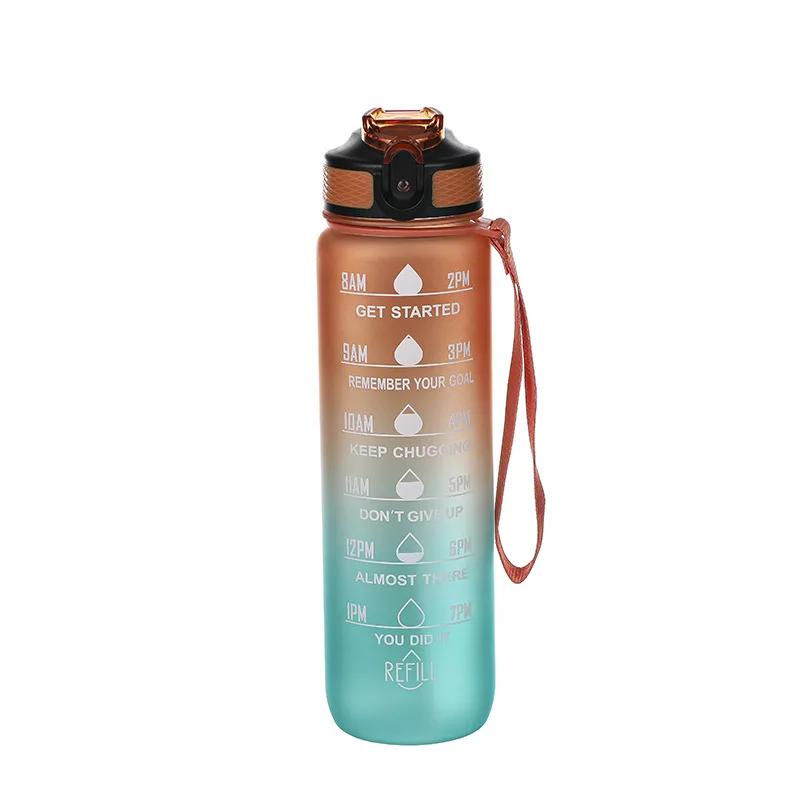 1 Liter Sport Water Bottle Motivational Water Bottle Leakproof Bottles Drinking Outdoor Travel Gym Fitness Jugs for Kitchen Cups