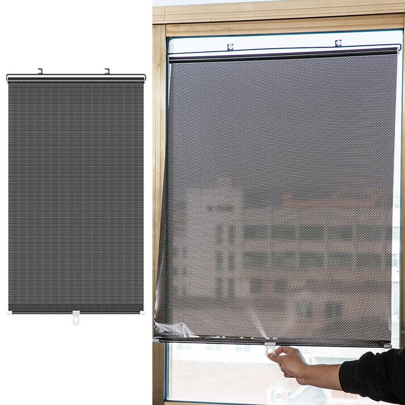 1PC Curtains Multiple Sizes Telescopic Shading Roller Blinds Easy To Install Sunscreen Home Shading Sunshade Durable Summer