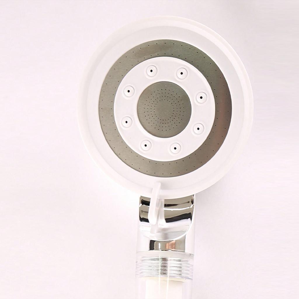Stainless Steel Silver with Cotton Wick Filter Showerhead, Filtered Water Purification Showerhead Shower Booster Nozzle