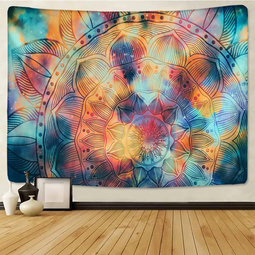 Indian Mandala Tapestry Wall Hanging Sandy Beach Throw Rug Blanket Camping Tent Travel Mattress Bohemian Sleeping Pad Tapestries