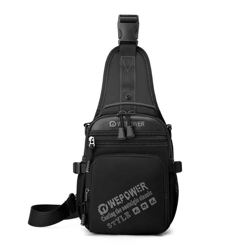 

Новая большая двухплечевая нагрудная сумка, сумка-мессенджер на одно плечо для поездок на открытом воздухе, регулируемая нагрудная сумка. чёрный