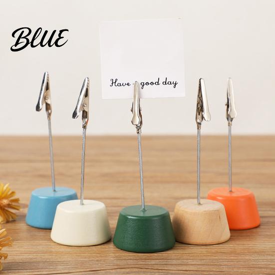 Waterproof Wooden Clip Wood Place Card Holder with Metal Clip Small Table Number