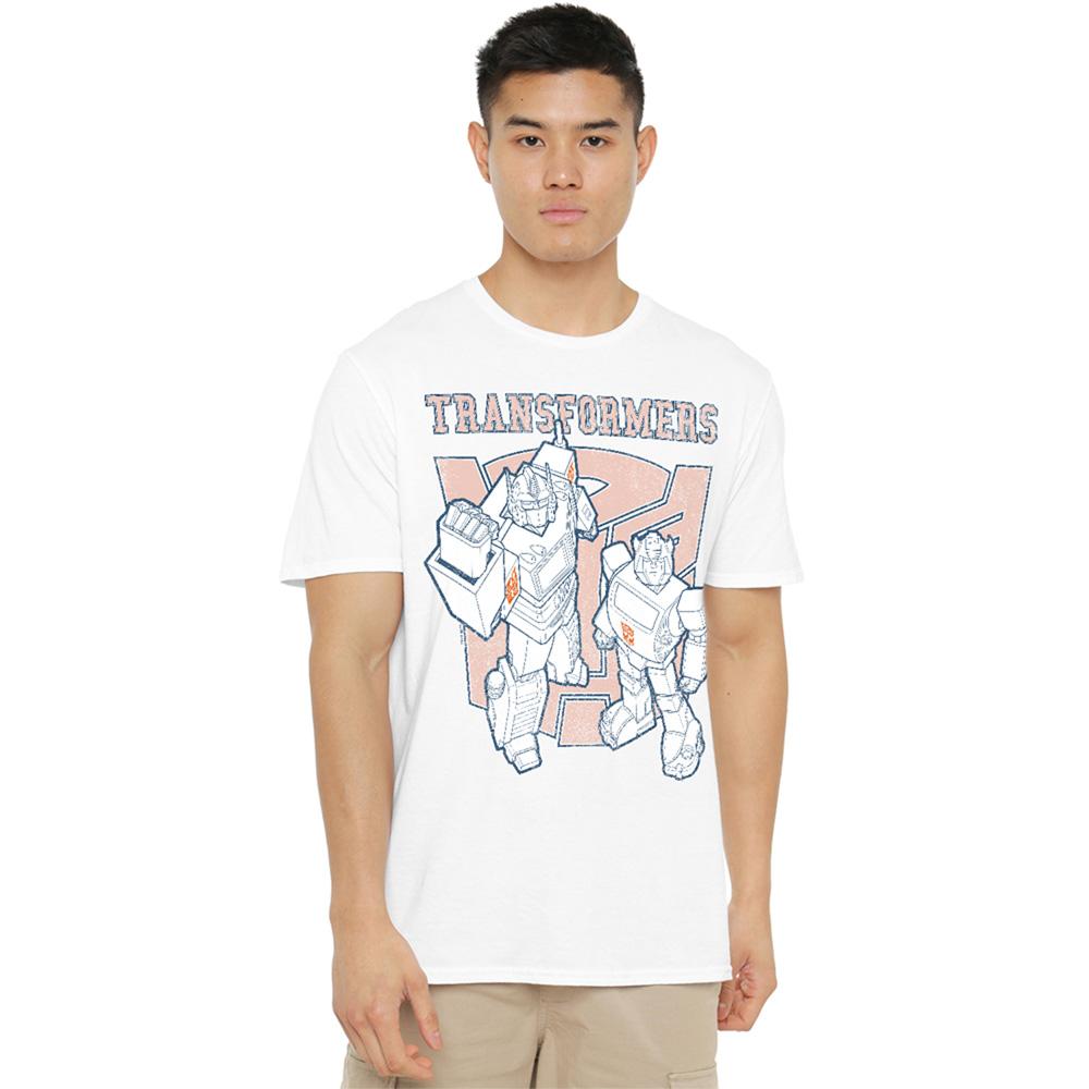 Transformers Unisex Adult Generations Optimus Prime & Bumblebee Collegiate T-Shirt