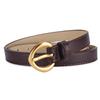 Round Pinhole Thin Belt, Denim Casual Pants, High-End Exterior Decoration Pu Belt