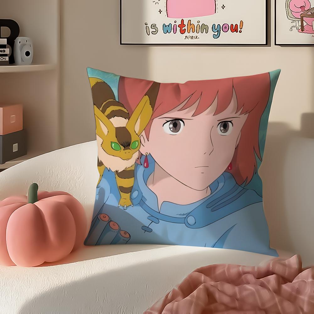 NNausicaa Cushion Cover Pillowcase Short Plush Invisible zipper Room Sofa Cushion Cover