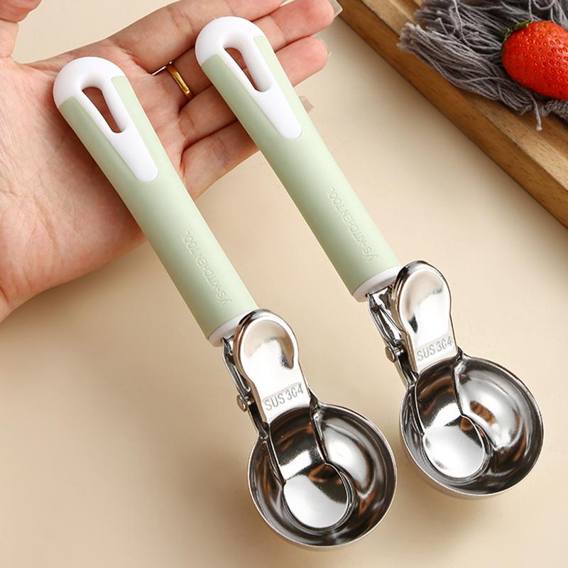 304 Stainless Steel Ice Cream Scoop Digger Non-Stick Watermelon Fruit Ball Yogurt Spoon Multifunctional Tool For Kitchen Bar