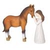 Girl And Horse Figurine Resin Hand-Painted Horse Sculpture for Horse Lovers Women Keepsake Gift for Birthday Christmas Thanksgiving