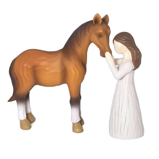 

Girl And Horse Figurine Resin Hand-Painted Horse Sculpture for Horse Lovers Women Keepsake Gift for Birthday Christmas Thanksgiving